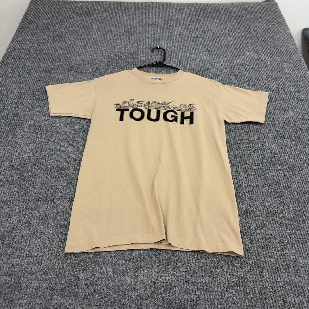 Union Made T Shirt Mens M Tan Cotton Tough Military Graphic Streetwear Workwear